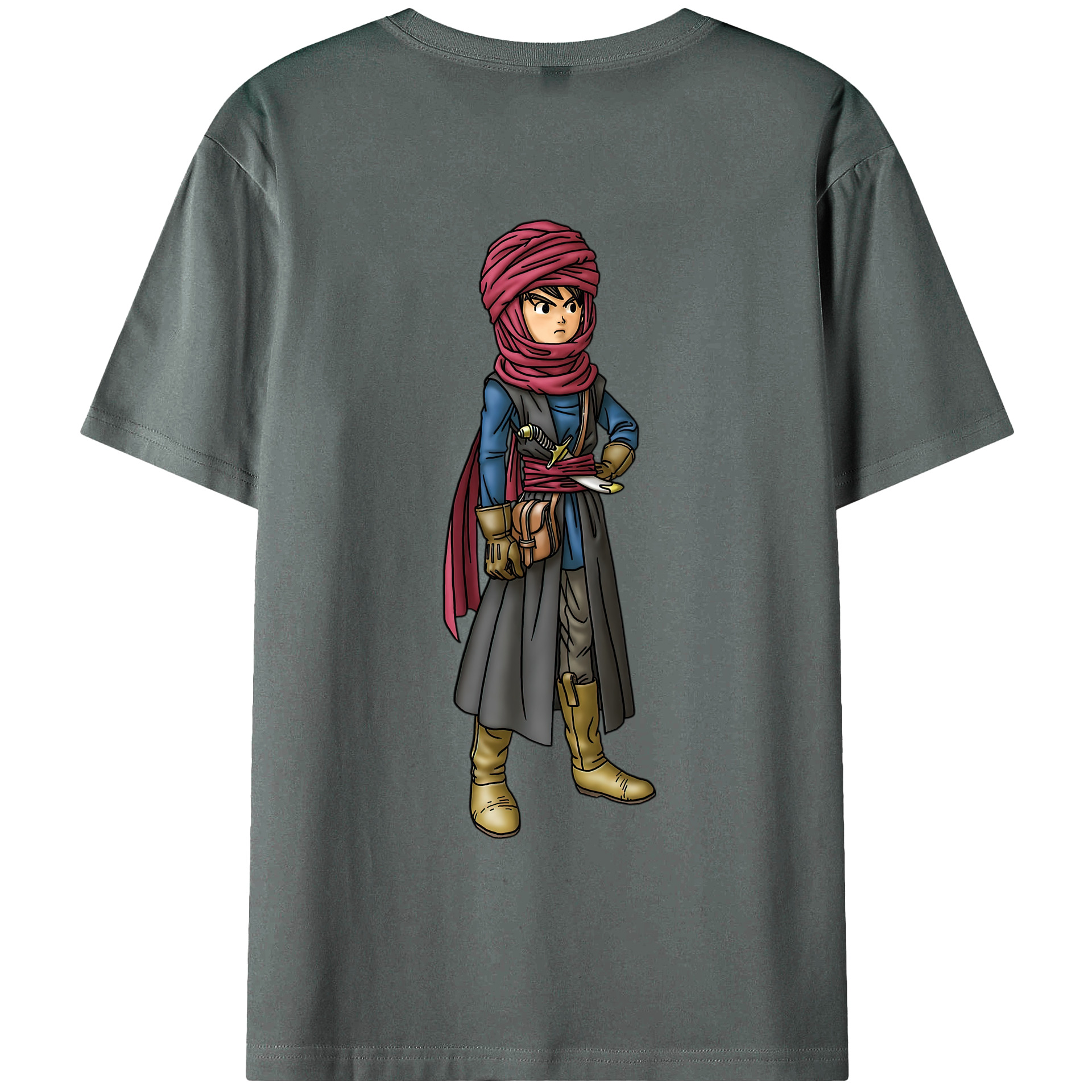 （画像用） ドラゴンクエスト Doragon Kuesuto Dragon Quest 綿100％ メンズ半袖Tシャツ（バックプリント） 通気性